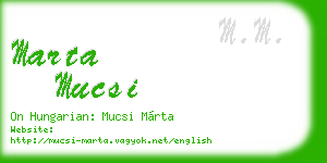 marta mucsi business card